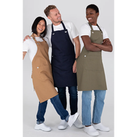 DUOLAI Uniforme de serveur Tabliers en toile ajustables Tablier de travail pour homme avec poches à outils Tablier personnalisé en coton