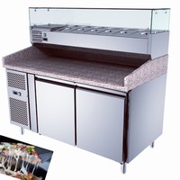 Table de préparation pour pizza HaiYao de style européen, 380L, avec refroidisseur d'air, en acier inoxydable