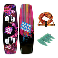 Planche de kitesurf Twin-Tip en fibre de carbone composite, sangles de fixation pour wakeboard, 142 cm, légère, durable, colorée, pour adultes, convient aux débutants