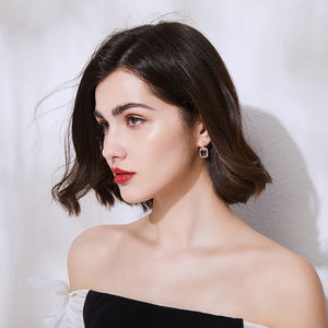 LUOTEEMI Arco Iris grandes pendientes al por mayor colorido cuadrado <span class=keywords><strong>grande</strong></span> cristal gota pendiente circón joyería - Product Image 4