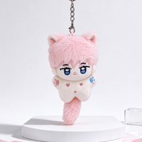Porte-clés en peluche miniature personnalisé, design de personnage original, poupées en coton d'idoles, poupée en peluche anime faite à la main, 10 cm, rembourrage en coton PP