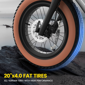 Vélo électrique pour adultes avec freins à disque avant et arrière, double suspension, pneus larges, assistance au pédalage 28 MPH, accélérateur - Product Image 6