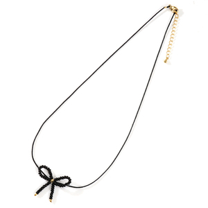 Resoul Glasperlen-Schleifenanhänger-Halskette, Modeschmuck im koreanischen Stil, handgefertigter Perlen-Choker für Damen, Geschenk-Accessoires - Product Image 4