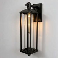 Lampe murale LED rétro industrielle américaine étanche avec abat-jour en verre en aluminium moulé sous pression, pour usage extérieur en jardin, à intensité variable