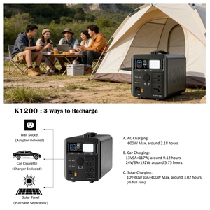 ระบบพลังงานแสงอาทิตย์ไฮบริด 1200w พร้อมแบตเตอรี่ลิเธียมไอรอนฟอสเฟตสำหรับใช้งานกลางแจ้ง พกพาได้ ใช้ในบ้าน และเก็บพลังงาน - Product Image 1