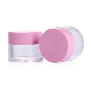 Rỗng Chất lượng cao tùy chỉnh 1oz 30 gam nhãn long lanh Acrylic Nail Art Dip bột Lip chà Jar cho trang điểm với nắp màu hồng nhanh chóng cung cấp