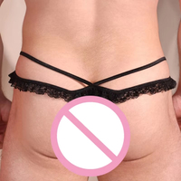 Sissy Pouch Thong Heren Kanten Frilly Ruffle Trim Slipje Sheer Mesh Bikini Slips T-back G-string Crossdress Lingerie Ondergoed