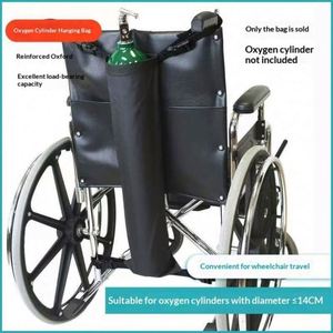 Sac de rangement pour chaise roulante avec compartiment pour bouteille d'oxygène, compatible avec toutes les chaises roulantes, noir - Product Image 2