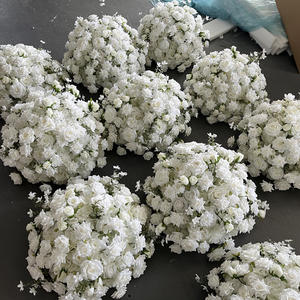 M-FB221 Centro de Mesa de Bola de Flores Artificiales Blancas, Decoración de Bola de Flores de Rosa para Boda, Bola de Flores de 50 60 cm para Arreglos de Boda - Product Image 6
