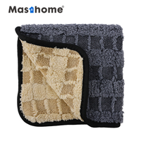 Chiffon de nettoyage en microfibre antibactérien 850 GSM 40*40 cm, épais, personnalisé pour le lavage de voiture, serviette de séchage en microfibre pour voiture