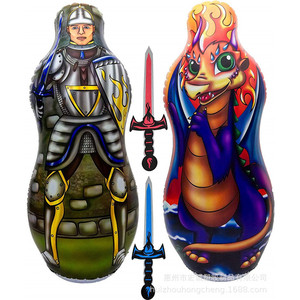Inflatable Roly Poly Toy PVC Knight Dragon Design For Kids Playground Boxing Post Physical Training Gift - Product Image 1