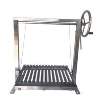 Grill Santa Maria autoportant tout en acier inoxydable, grill argentin à faire soi-même
