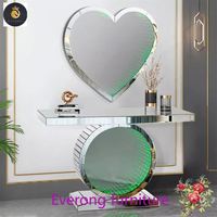 2021 Nouveau design Table console LED de luxe Table console miroir en diamant écrasé avec lumières LED