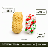 Southpeak Toy Block Peanut Squishy Sensory Squishy Toy Crunchy Core Crispy Crunch Fidget Gift Dimpled Shell 11*5cm Wholesale