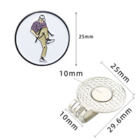 Fournisseur direct d'accessoires de golf : Clip magnétique créatif en métal pour casquette avec marqueur de balle en émail