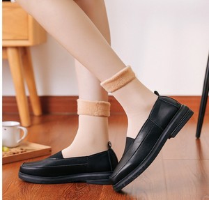 Calcetines de lana gruesos y cálidos hasta la rodilla de color liso para mujer al por mayor, calcetines altos hasta el muslo para nieve - Product Image 2