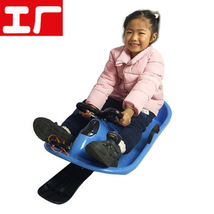 Luge pour enfants avec volant et freins, bleu royal, durable pour les jeux d'hiver - Product Image 3
