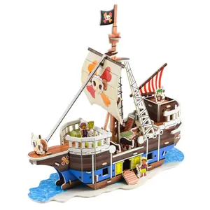 Juguete educativo para niños, portaaviones, Barcos Pirata, modelo de papel 3D, rompecabezas