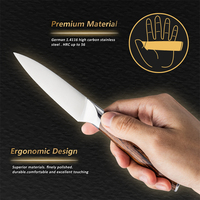 Professionnel 3.9 "pouces allemand de qualité supérieure DIN1.4116 couteau d'office de chef de cuisine en acier inoxydable à haute teneur en carbone avec manche en bois Pakka