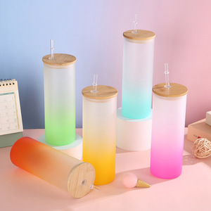 16 oz <span class=keywords><strong>Mason</strong></span> <span class=keywords><strong>Jar</strong></span> uống Kính Mug Iced cà phê Smoothie Tumbler bia có thể ly thủy tinh với gỗ có nắp đậy và ống hút - Product Image 2