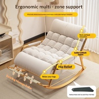 Fauteuil de massage inclinable pour adulte, pliable, avec structure métallique, pour la sieste, canapé paresseux, chaise à bascule, pour balcon et usage domestique, double usage loisirs