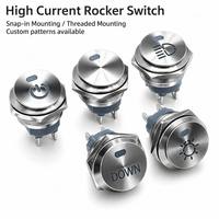 Interrupteur à bouton-poussoir en métal pour éclairage LED à courant élevé 20A |   Interrupteur à joystick 20/22 mm |   Installation par clipser/visser, étanche IP65