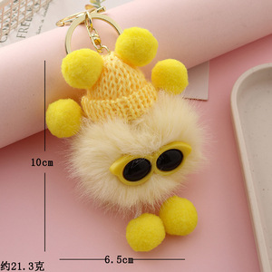 Pendentif porte-clés en fourrure de vison, breloque mignonne pour sac, pendentif de voiture, petite <span class=keywords><strong>boule</strong></span> de fourrure - Product Image 4