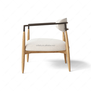 Chaise longue de luxe FERLY Chaise à cadre conique en chêne blanc <span class=keywords><strong>Tube</strong></span> en acier croissant pour canapés meubles de salon - Product Image 5