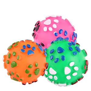 Juguetes Masticables para Perros Ecológicos de Alta Calidad, Juguete de Vinilo Rodante Colorido con Diseño de Huella para Jugar - Product Image 4