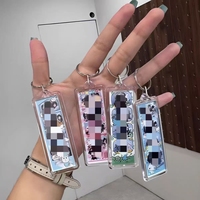 Porte-clés rectangulaire long en acrylique transparent pour photos 1x3 pouces – Cadres pour photomaton, accessoires pour albums photo