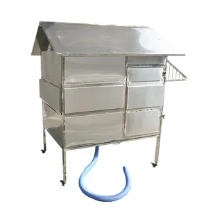 Factory Direct Stainless Steel Veterinary Cage Four Compartment Pet Hospital Supplies Infrared Therapy Cage
