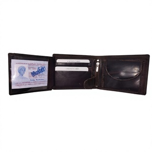 Cartera Corta de Cuero Genuino de Primera Calidad para Hombre, Cierre Abierto, Logotipo Personalizado Impreso, 100% Impermeable, Decoración con Bordado de Estrella y Letras BS - Product Image 2