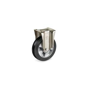 TELLURE ROTA - 728523 Sigma Ruedas de goma elástica, Centro de aluminio, soporte fijo tipo P-ancho de rueda 50mm, Ø 125 mm (Cant. 4) - Product Image 1