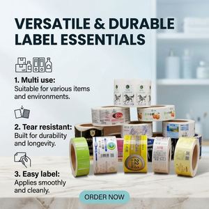 Self-Adhesive Label <b>Roll</b> Rectangular Paper Durable Food Packaging Labels Digital Printing 3 In Core Dia - Product Image 1