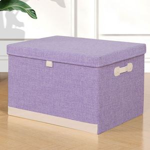 Washable Linen Fabric Clothing Storage <b>Bins</b> Collapsible Storage Cubes Organizer for Bedroom Closet Office - Product Image 6