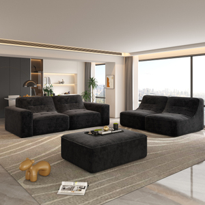 Nouvel arrivage : Ensemble de canapés modulaires en chenille scintillante, moderne, avec assise profonde amovible, pour salon, appartement, bureau - Product Image 3