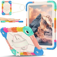 Étui antichoc robuste pour Redmi Pad 2 SE 9.7 2026 avec support rotatif à 360°, dragonne et bandoulière, bicolore, OEM ODM