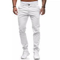 Nouveau style d'été – Pantalon décontracté homme coupe slim taille mi-haute droit en polyester/coton anti-boulochage – Vente en gros