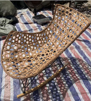 Chaise longue inclinable moderne en rotin pour adultes, idéale pour la sieste à la maison, dans le salon, sur le balcon ou dans la cour.