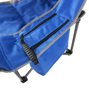 Chaise de camping pliable d'extérieur à dossier haut avec accoudoirs, cadre en aluminium portable, bleu saphir, pour jardin - Product Image 2