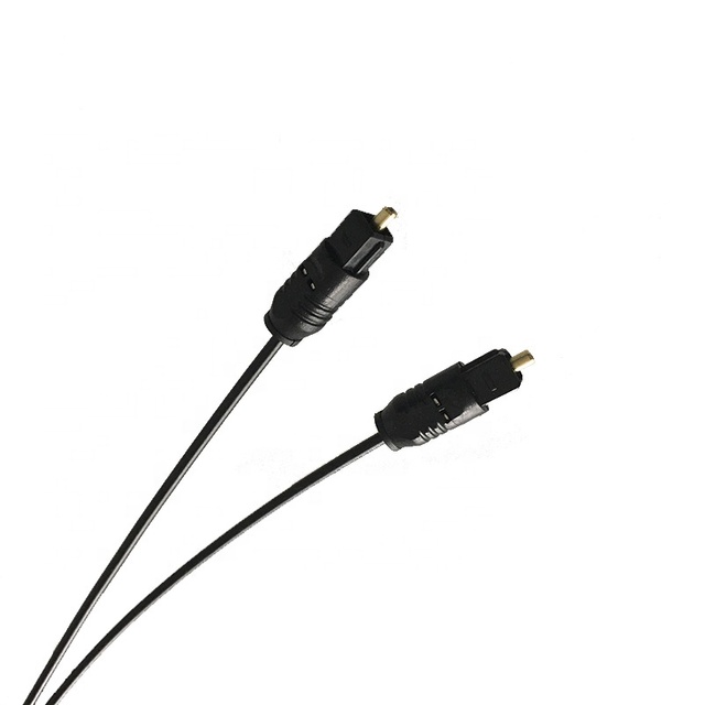DAS Toslink PMMA Core Fiber Optic Audio Cable Black Connectors 2.2mm Outer Diameter PE/PVC Jacket for Audio/Video Connections