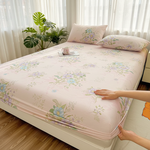 Venta al por mayor <span class=keywords><strong>de</strong></span> fábrica, sábanas <span class=keywords><strong>de</strong></span> algodón 100%, 3 uds., juegos <span class=keywords><strong>de</strong></span> sábanas bajeras impresas, ropa <span class=keywords><strong>de</strong></span> cama elástica para el hogar, Hotel, individual, doble, Queen King - Product Image 2