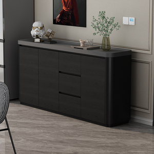 <strong>Black</strong> Industrial Living Room Furniture Dining Room Vintage Wood Sideboards with Drawers Buffet <strong>Cabinet</strong> - Product Image 1