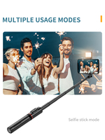 Nuevo Palo Selfie Telescópico Plegable 3 en 1 con Luz LED de Relleno, Rotación de 360° y Botón Inalámbrico para Fotografía y Transmisión en Vivo