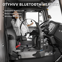 OTYHVV Trucker On-Ear untuk Headset dengan Basis Pengisian Daya Nirkabel, Hands-Free, Active Noise Cancellation, Tombol Mute, Waktu Putar 56 Jam