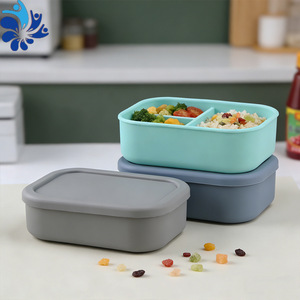 Lonchera Rectangular de Silicona con Compartimentos y Tapa, Apta para Microondas y Refrigerador, Contenedor de Almacenamiento para Viajes - Product Image 3