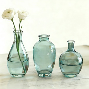 Vases en verre de style européen avec bouteille en verre coloré, coloré pour la décoration de la maison, <span class=keywords><strong>vase</strong></span> à fleurs décoratif, plante à fleurs - Product Image 1