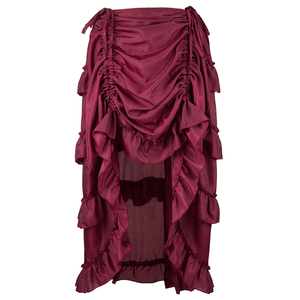 <span class=keywords><strong>Falda</strong></span> Retro Gótica Victoriana <span class=keywords><strong>con</strong></span> Cintura Imperio, Disfraz Renacentista para Danza, Ropa de Mujer, Faldas Elegantes de Gasa <span class=keywords><strong>con</strong></span> Volantes - Product Image 1