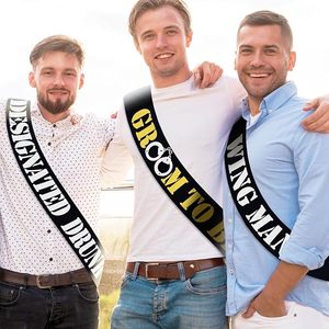 Set di 7 Fasce per Addio al Celibato, <span class=keywords><strong>Divertenti</strong></span> Fasce 'Team Sposo' e 'Miglior Uomo' per Uomini, Accessori e Gadget per Feste di Addio al Celibato - Product Image 2