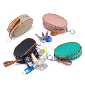 Porte-monnaie mini en cuir tendance personnalisé avec fermeture éclair, porte-clés, porte-cartes, petite pochette avec chaîne de clés, vente en gros - Product Image 1
